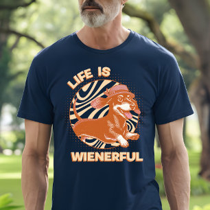 Retro 'Life is Wienerful' Dachshund Weiner Hund T Shirt