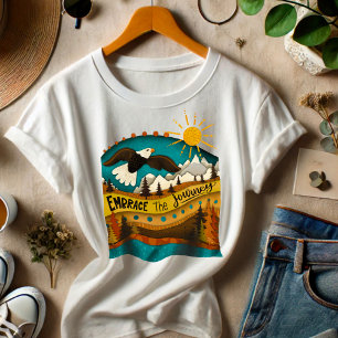 Retro Ligcape Journey Quote Eagle Colorful T Shirt