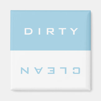 Retro Light Blue and White Dirty/Clean Dishwasher Magnet