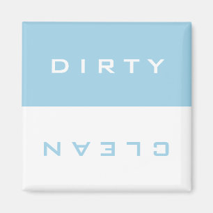Retro Light Blue och White Dirty/Clean Dishwasher Magnet