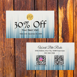 Retro Light Blue Restaurant Qr Code Menu och Rabattkort