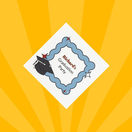 Retro Light Blue Squig Boy studentfest Pappersservett