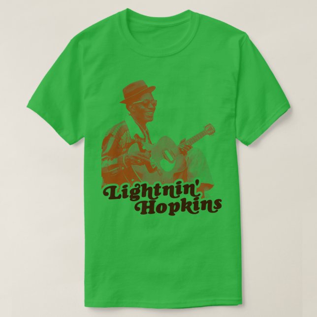 Retro Lightnin Hopkins Sepia Tribute T Shirt (Design framsida)