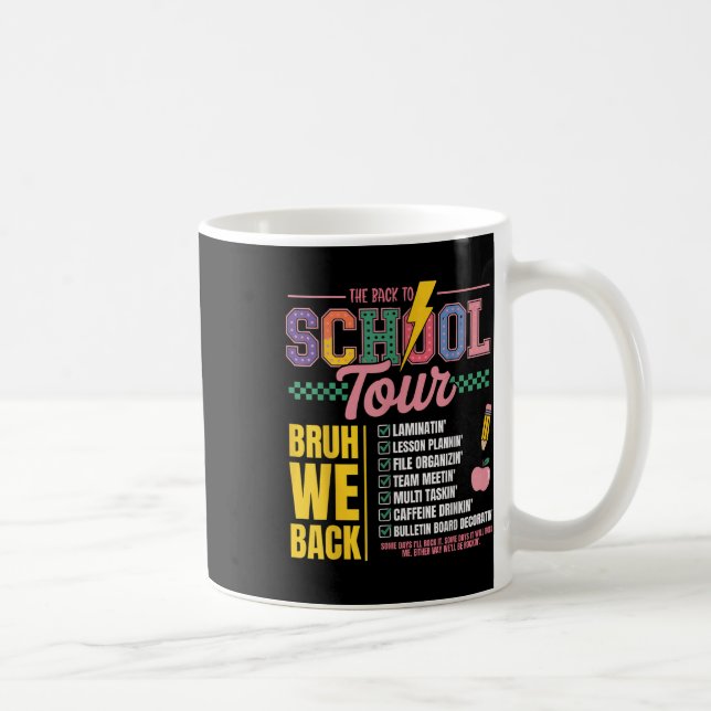 Retro Lightning Bolt Abcd Tillbaka Till Skolan Tur Kaffemugg (Höger)
