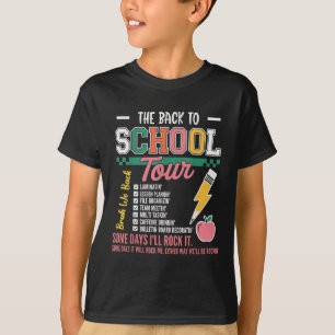 Retro Lightning Bolt Abcd Tillbaka Till Skolan Tur T Shirt