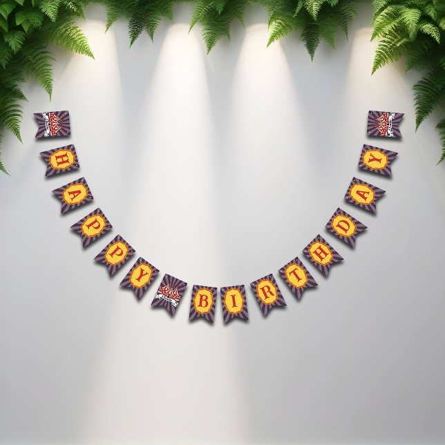 Retro Lila Big Top Tecknad Circus Bunting Banner Vimplar (Skapare uppladdad)