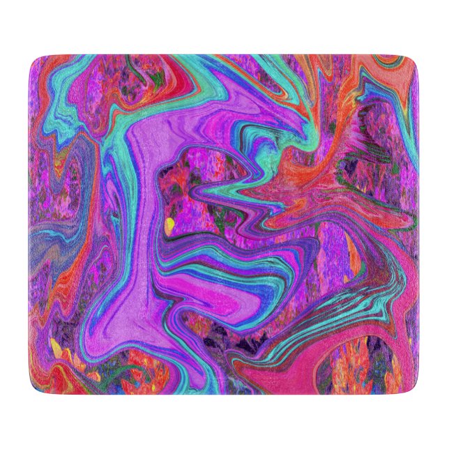 Retro-Lila, blått och Orange Abstrakt, flytande ko (Framsidan)