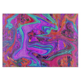 Retro-Lila, blått och Orange Abstrakt, flytande ko