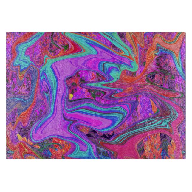 Retro-Lila, blått och Orange Abstrakt, flytande ko (Framsidan)