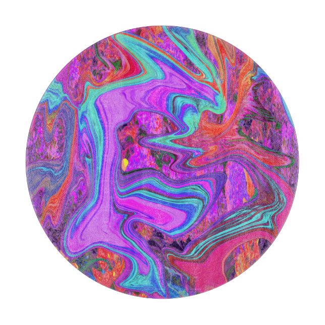 Retro-Lila, blått och Orange Abstrakt, flytande ko (Framsidan)