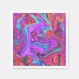 Retro-Lila, blått och Orange Abstrakt, flytande ko Pappersservett