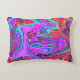 Retro-Lila, blått och Orange Abstrakt, flytande ko Prydnadskudde