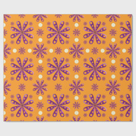 Retro lila blommor på orange bakgrund presentpapper