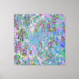 Retro Lila, Grönt och Blå Wildblommor på Rosan Canvastryck