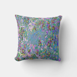 Retro Lila, Grönt och Blå Wildblommor på Rosan Kudde