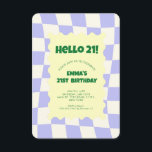 Retro Lila Groovy Checker Mönster Födelsedagsfest Inbjudningar<br><div class="desc">Retro Lila Groovy Checker Mönster Födelsedagsfest</div>