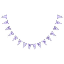 Retro Lila Heart Party Bunting Banner