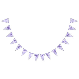 Retro Lila Heart Party Bunting Banner Vimplar