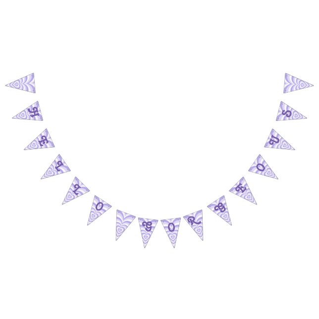 Retro Lila Heart Party Bunting Banner Vimplar (Alla)
