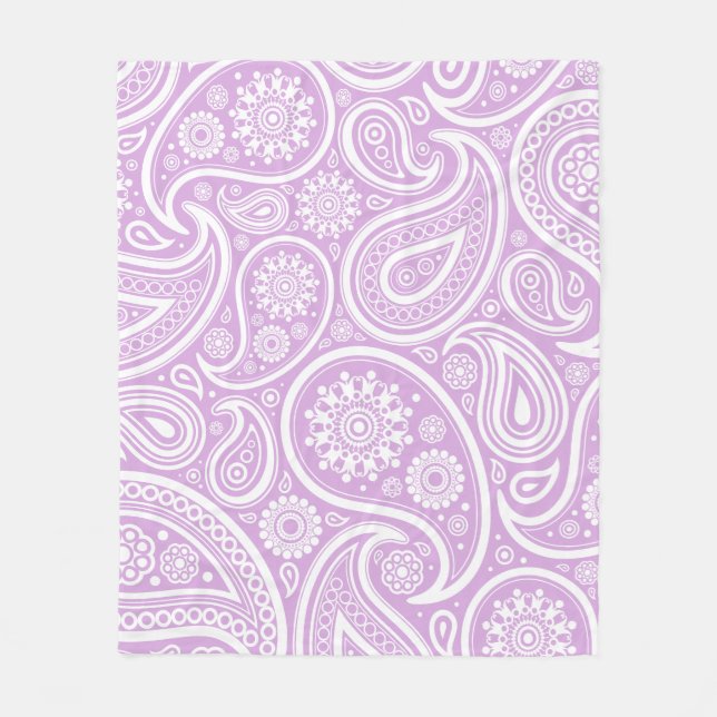 Retro lila lavendelPaisley tryck Fleecefilt (Framsidan)