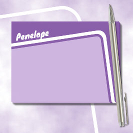 Retro Lila Lavender Angled Arch-Personlig Post-it Block