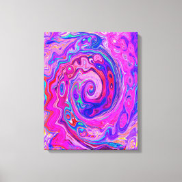 Retro Lila och Orange Abstrakt Groovy Swirl Canvastryck
