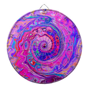 Retro Lila och Orange Abstrakt Groovy Swirl Darttavla