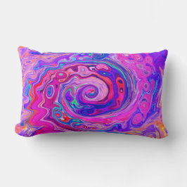 Retro Lila och Orange Abstrakt Groovy Swirl Lumbarkudde