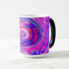 Retro Lila och Orange Abstrakt Groovy Swirl Magisk Mugg