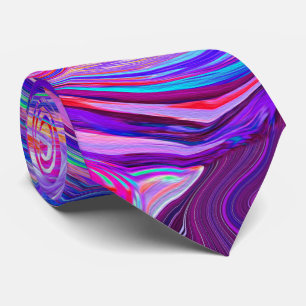 Retro Lila och Orange Abstrakt Groovy Swirl Slips