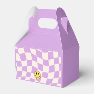 Retro lila Preppy Y2K-leende födelsedagspresentlåd Presentaskar
