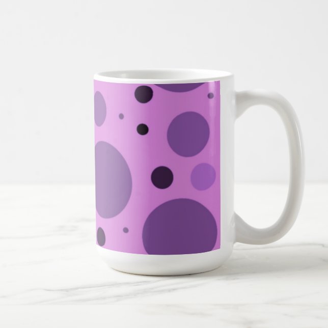 Retro lila prickar kaffemugg (Höger)