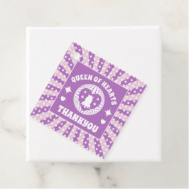 Retro Lila Queen of Hearts Birthday Gåvor Etiketter