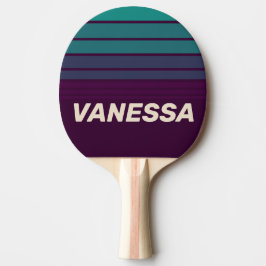 Retro Lila Regnbågshorisont Randig med namn Pingisracket