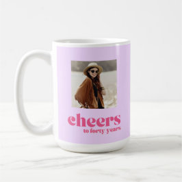 Retro Lila & Rosa, 40-årsdag Kaffemugg