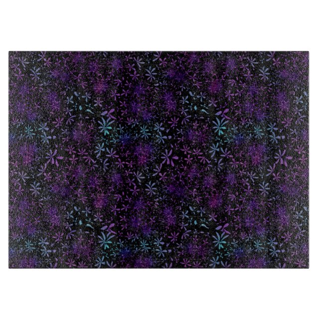 Retro Lila Turcos Blommigt Batik (Framsidan)