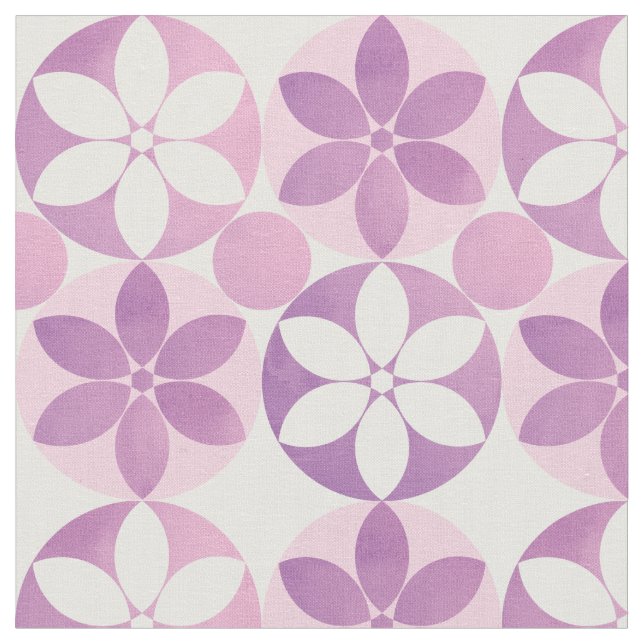 Retro Lila Vattenfärgsblomma Mönster Tyg (Närbild)