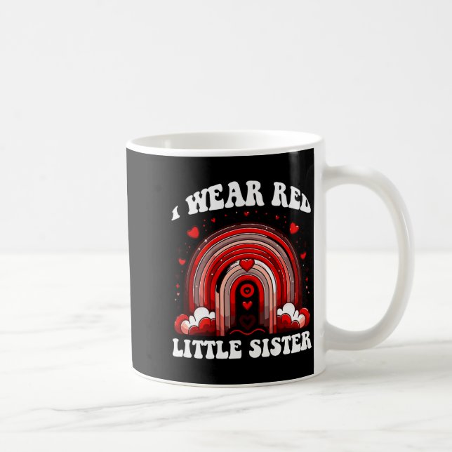Retro lillasyster Hjärtmedvetenhet Regnbåge Kaffemugg (Höger)