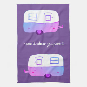 Retro lilor för camparesläpRV Motorhome Kökshandduk
