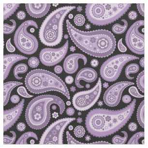 Retro lilor och svart Paisley mönster Tyg