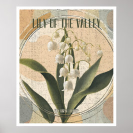 Retro Lily i Valley May Birth Month Flower Poster