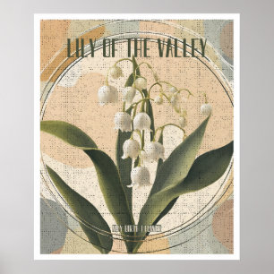 Retro Lily i Valley May Birth Month Flower Poster