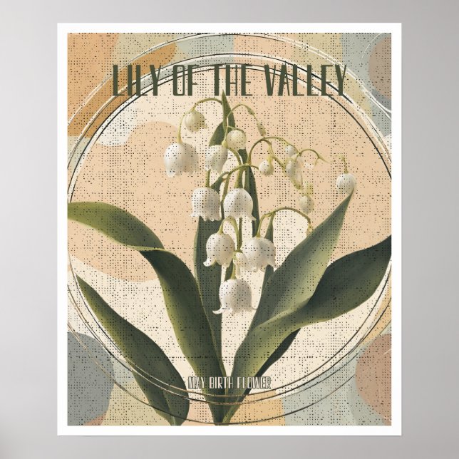 Retro Lily i Valley May Birth Month Flower Poster (Framsidan)