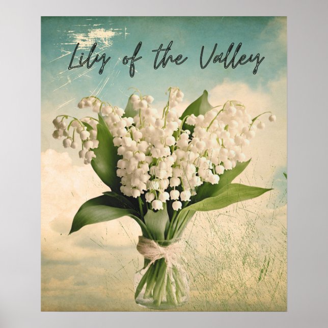 Retro Lily i Valley May Birth Month Flower Poster (Framsidan)