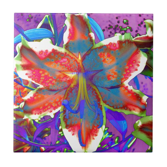 Retro Lily Kakelplatta (Framsidan)