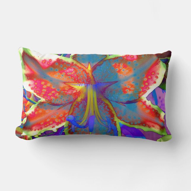 Retro Lily Lumbarkudde (Framsida)