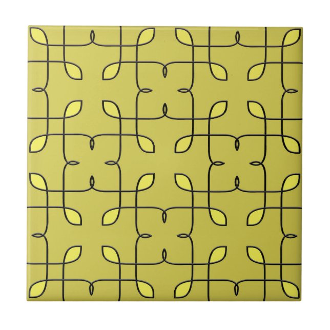 Retro Lime Green Ceramic Tile. Kakelplatta (Framsidan)