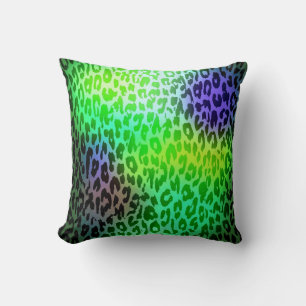 Retro Lime Green och Violet Leopard Skriv ut Skin  Kudde