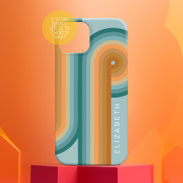 Retro Line Art Sunset Southwest Färg Circle