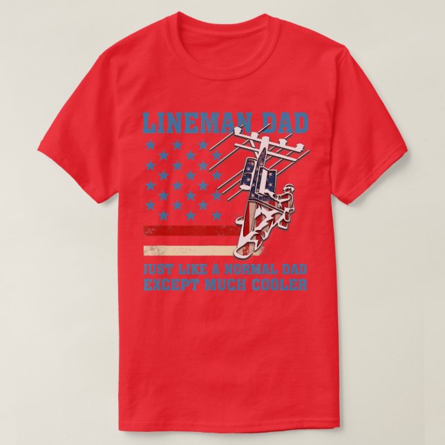 Retro Lineman Pappa precis som ett normalt elektri T Shirt (Design framsida)